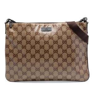 Gucci Zip Top Messenger Bag Gg Coated #250367G86B